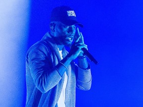 Bryson Tiller on the City Stage as seen from the middle of the massive mosh pit in front on day 2 of the annual CityFolk Festival held at Lansdowne Park.