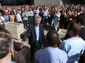 Canada's chief statistician, Wayne R. Smith, quit Friday. Workers gathered at the Jean Talon Building in Ottawa to hear from him. Photo: Tony Caldwell