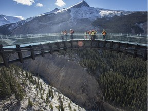 The Glacier Skywalk in Jasper, Alta. extends 35 metres from a cliff face and offers view of a glacial valley, 280 metres below its glass floor.