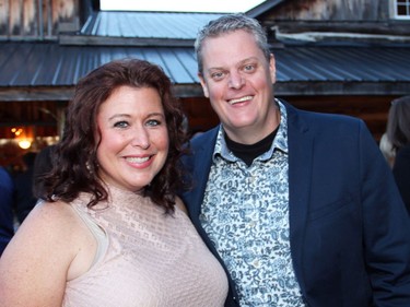Danielle Robinson, president of the Ottawa Senators Foundation, with her partner, Wayne Mullett, at the 40 Years of Love anniversary gala for the Queensway Carleton Hospital, held at Saunders Farm in Munster.