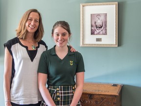 Elmwood curriculum director Meagan Enticknap (left) with Grade 12 IB diploma student Madeleine Klebanoff O’Brien who said she finds it thrilling to be part of an international network of passionate scholars.