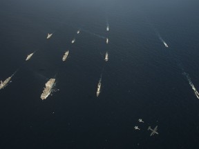 A group photo of the ships participating in CUTLASS FURY 2016, Sept 18, 2016.

Photo by: Cpl Chris Ringius, Formation Imaging Services Halifax