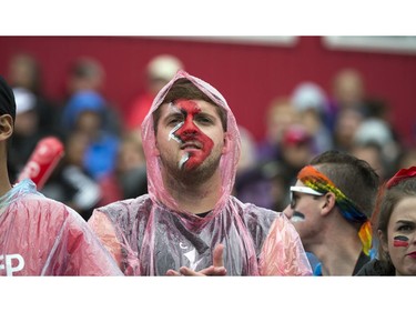 Fans braved the wet weather to watch the Carleton Ravens take on the Laurier Golden Hawks.