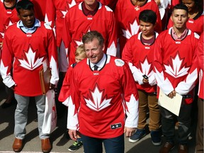 Former Ottawa Senators Captain Daniel Alfredsson becomes a Canadian citizen at the World Cup of Hockey Fan Zone in Toronto on Tuesday September 20, 2016.