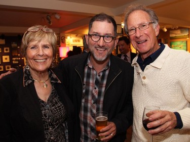 From left, Jerry Grey with fellow Ottawa visual artist Adrian Gˆllnerand PAL Ottawa board member Michael Namer at a benefit soirée held at Cube Gallery on Thursday, September 29, 2016, to raise money for PAL Ottawa, a charitable organization that's helping aging artists maintain a decent standard of living.