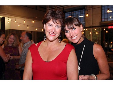 From left, Sheila Whyte with CTV Ottawa's Leanne Cusack at a party Whyte threw at the Horticulture Building on Friday, September 9, 2016, to celebrate the 25th anniversary of her popular Ottawa business, Thyme & Again Creative Catering and Take Home Food Shop. (Caroline Phillips / Ottawa Citizen)