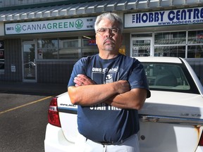 Bill Chappell, owner of The Hobby Centre on Roydon Place, isn't too happy about CannaGreen, the illegal pot shop that has opened next door.