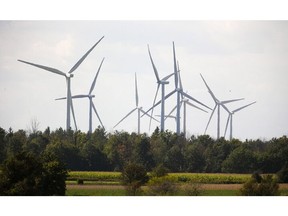 Wind turbines near Strathroy, Ontario west of London.  Mike Hensen/The London Free Press/QMI Agency