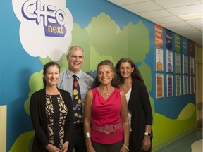 (L to R) Christine Kouri, CHEO’s Patient/Family Representative since 1997, John Graf, Lise Turpin and Nimet Karim, all past Chairs of CHEO’s Family Forum. (Photo by André D. Coutu)
