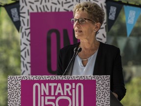 Ontario Premier Kathleen Wynne speaks during the announcement of Ontario150, a year-long celebration celebrating the 150th anniversary of Confederation. Friday September 16, 2016.