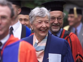 In this 2000 picture, former Ottawa mayor Marion Dewar receives an honorary doctorate from Carleton University. Dewar was a driving force behind Ottawa's acceptance of 4,000 Vietnamese refugees in the late 1970s and early 1980s.