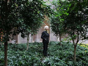 Cornelia Hahn Oberlander in October 2010, inside the garden she designed for the National Gallery of Canada in Ottawa.