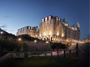 View of the proposed expansion of the Chateau Laurier.