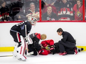 The annual Senators Fanfest took place Sunday September 25, 2016 at the Canadian Tire Centre including an intrasquad game. Clarke MacArthur was hit and lay on the ice injured during this game Sunday.