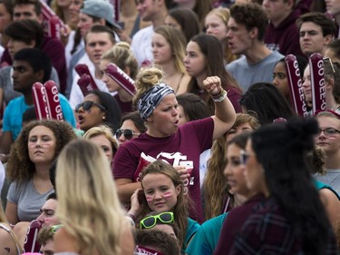 The University of Ottawa Gee-Gees host the McMaster Marauders football team for the home opener on Saturday, September 10, 2016. The stands were filled with excited fans.