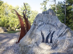 The Women's Monument in Petawawa. A ceremony honouring Anastasia Kuzyc, Nathalie Warmerdam and Carol Culleton, who were killed a year ago, takes place Thursday, Sept. 22 at the monument.