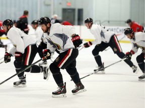 Zack Smith of the Ottawa Senators during the first day of training camp at the Bell Sensplex .
