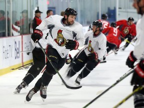 Zack Smith of the Ottawa Senators during the first day of training camp at the Bell Sensplex.