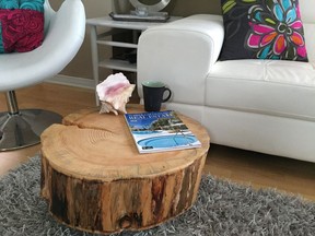 An old tree is given new life as a one-of-kind coffee table. Available at Serenity Stumps in Carp.