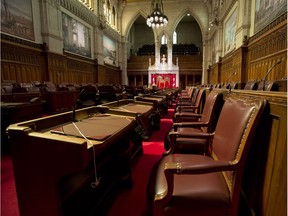 The Senate chamber in Ottawa. Sen. Lynn Beyak was booted from a committee position after comments she made about residential schools caused blowback. Dylan McGuinty Jr. says a mob mentality harms public discourse. THE CANADIAN PRESS/Adrian Wyld