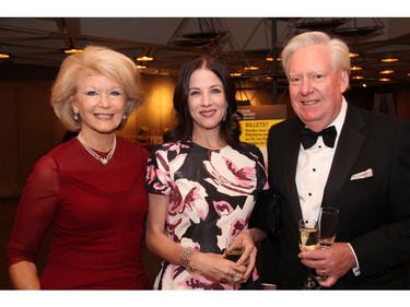 Adrian Burns, chair of the board for the National Arts Centre, with Julia Johnston, and Greg Kane, counsel at Dentons, at the NAC on Saturday, October 22, 2016, for the 20th annual NAC Gala for the National Youth and Education Trust in support of the NACís arts education programs across Canada.