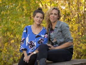 Ana Miura (L) and Amanda Rheaume of Babes 4 Breasts. Wednesday October 12, 2016.