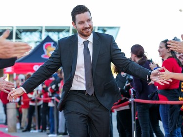 Andrew Hammond is greeted by the fans on the red carpet as the Ottawa Senators get set to take on the Toronto Maple Leafs in NHL action at the Canadian Tire Centre. Wayne Cuddington/ Postmedia