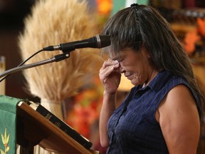 Family and friends gathered to celebrate the life of Annie Pootoogook at the St. Paul's Eastern United Church in Ottawa Ontario Thursday Oct. 13, 2016. Close to one hundred people gathered for the memorial to celebrate the life of Annie.