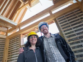 Architect and part time Algonquin professor Bobby Ilg and his wife Elizabeth Saikali have begun constructing their new home with the help of some Algonquin design students on a Carlington area site using preformed walls made of clay coated straw along with traditional timber frame methods.