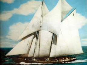 Canadians on undersea treasure hunt for Bluenose artifacts off Haiti. Picture shows the Bluenose at full sail.