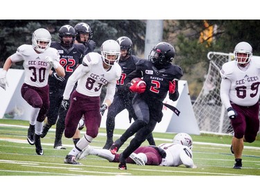 Carleton's Tunde Adeleke finds some running room.