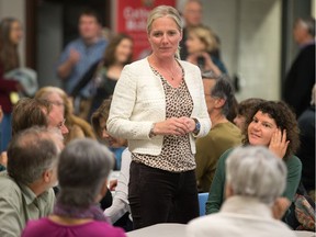 Ottawa Centre MP Catherine McKenna meets with constituents during a town hall meeting for election reform at the Tom Brown Arena.