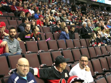 Plenty of seats were available in the first period.
