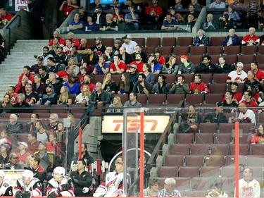 Plenty of seats were available in the first period.