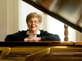 Evelyn Greenberg, seated at her piano in her downtown Ottawa home, is being honoured with a lifetime achievement award by The Musician's Association on Monday, Oct. 17.