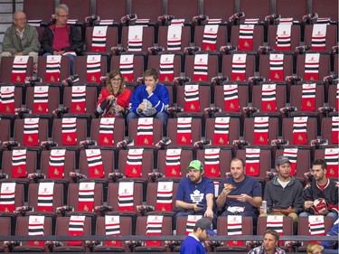 Fans wait for the game to begin.