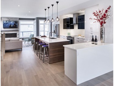 Laurysen Kitchens won the 2016 Housing Design Awards in the category of custom kitchen, 181 to 240 sq. ft., contemporary, for a family that wanted a full open-concept for entertaining.