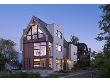 Linebox Studio Inc. won the 2016 Housing Design Awards in the category of custom urban home, 2,401 to 3,500 sq. ft., contemporary, for this Echo Drive home meant to act as a beacon for the community.