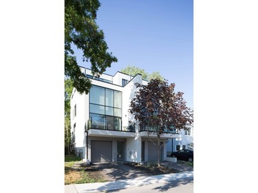 Art House Developments won the 2016 Housing Design Awards in the category of green custom home of the year, attached, for these Japanese-inspired semi-detached homes.