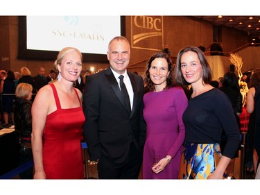 From left, Environment Minister Catherine McKenna, Liberal MP for Ottawa Centre, with Coun. Tobi Nussbaum (Rideau-Rockcliffe), Jennie Jackson-Hughes and Anna Gainey, president of the Liberal Party of Canada, at the National Arts Centre on Saturday, October 22, 2016, for the 20th annual NAC Gala for the  National Youth and Education Trust in support of the NACís arts education programs across Canada.