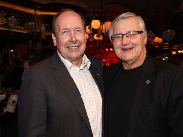 From left, Jim Orban, president and CEO of the University of Ottawa Heart Institute Foundation, with Royal Ottawa Health Care Group president and CEO George Weber, who was out supporting the second annual Capital Oktoberfest benefit for the Heart Institute, held Wednesday, October 5, 2016, at the Bier Markt restaurant on Sparks Street.
