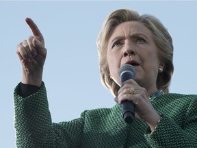 Democratic presidential candidate Hillary Clinton speaks at a campaign event in Charlotte, N.C. on Oct. 23.