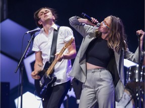 July Talk — seen here at the 2016 iHeartRADIO Much Music Video Awards in Toronto — play at the Algonquin Commons on Monday, Oct. 31.