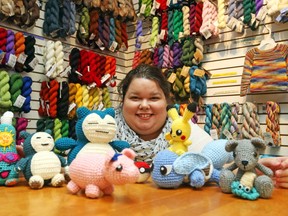 Kaitlyn Lalonde crochets little dolls and toys and gives them to various charities, including Feel Better Friends.