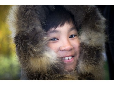 Inuit Timothy Erkloo, 10, took part in the vigil.