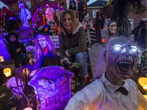 Lisa Sullivan has lavishly decorated her house for Hallowe'en. Tuesday October 25, 2016. Errol McGihon/Postmedia