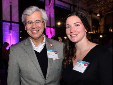 Michael Allen, president and CEO of United Way Ottawa, with GenNext Cabinet co-chair Christy White from Nautel Limited at Schmoozefest 2016 held at the Horticulture Building at Lansdowne Park on Friday, Oct. 28, 2016.