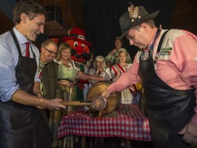 Will Prime Minister Justin Trudeau, pictured here at an Oktoberfest celebration on the 2015 campaign trail, support Liberal MP Marwan Tabbara's proposal to declare October German Heritage Month?