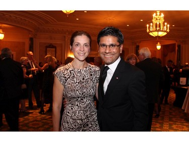 Ontario Attorney General Yasir Naqvi and his wife, Christine McMillan, at the inaugural Nature Canada Ball held at the Fairmont Château Laurier on Friday, September 30, 2016.