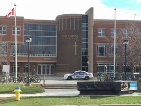 Ottawa Police at Mother Teresa High School Tuesday October 25, 2016.